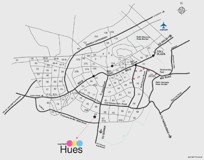 Supertech Hues location map
